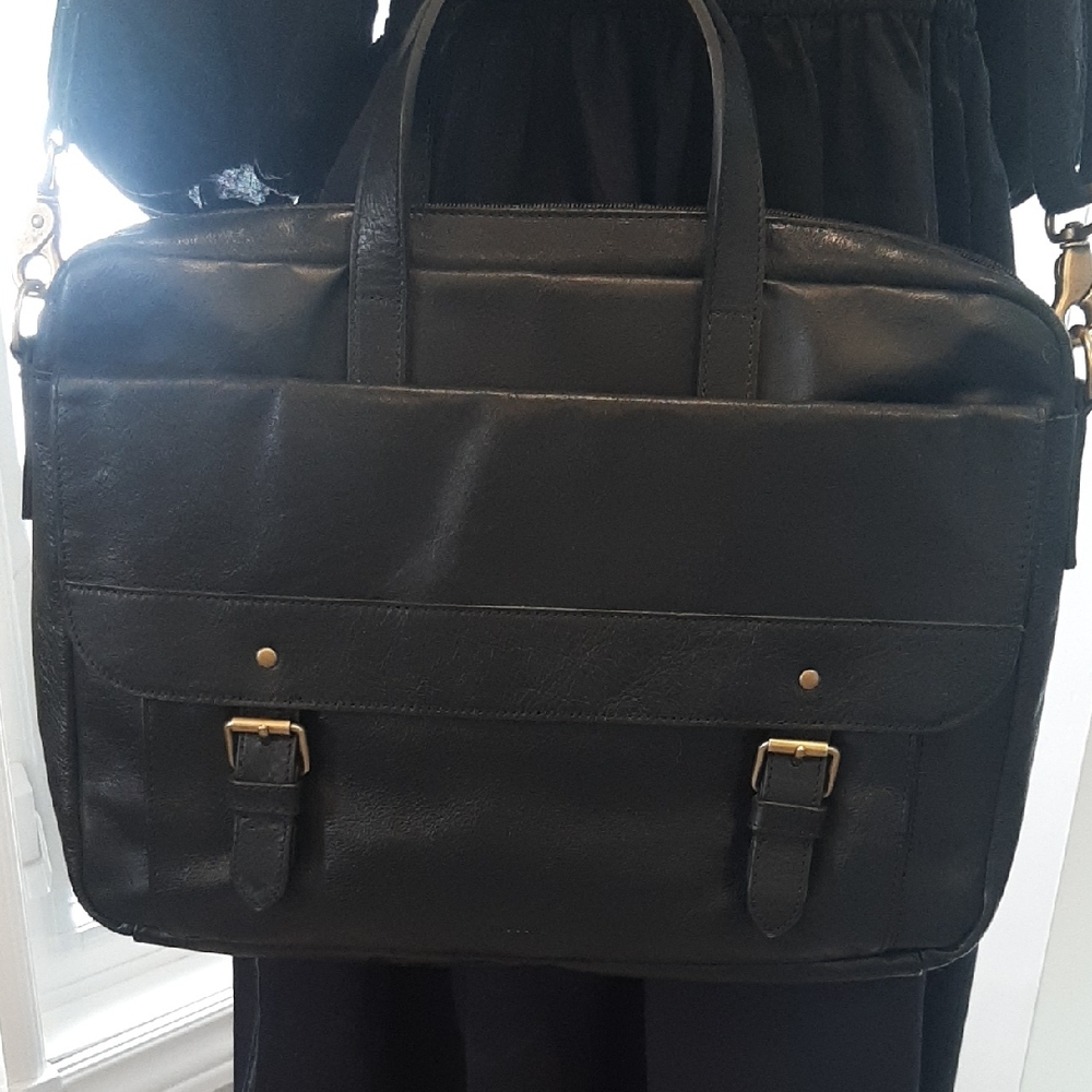 Black Leather Men's briefcases